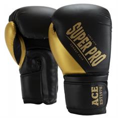 Super pro boxing Combat Gear ACE (kick)bokshandschoenen Zwart/Goud